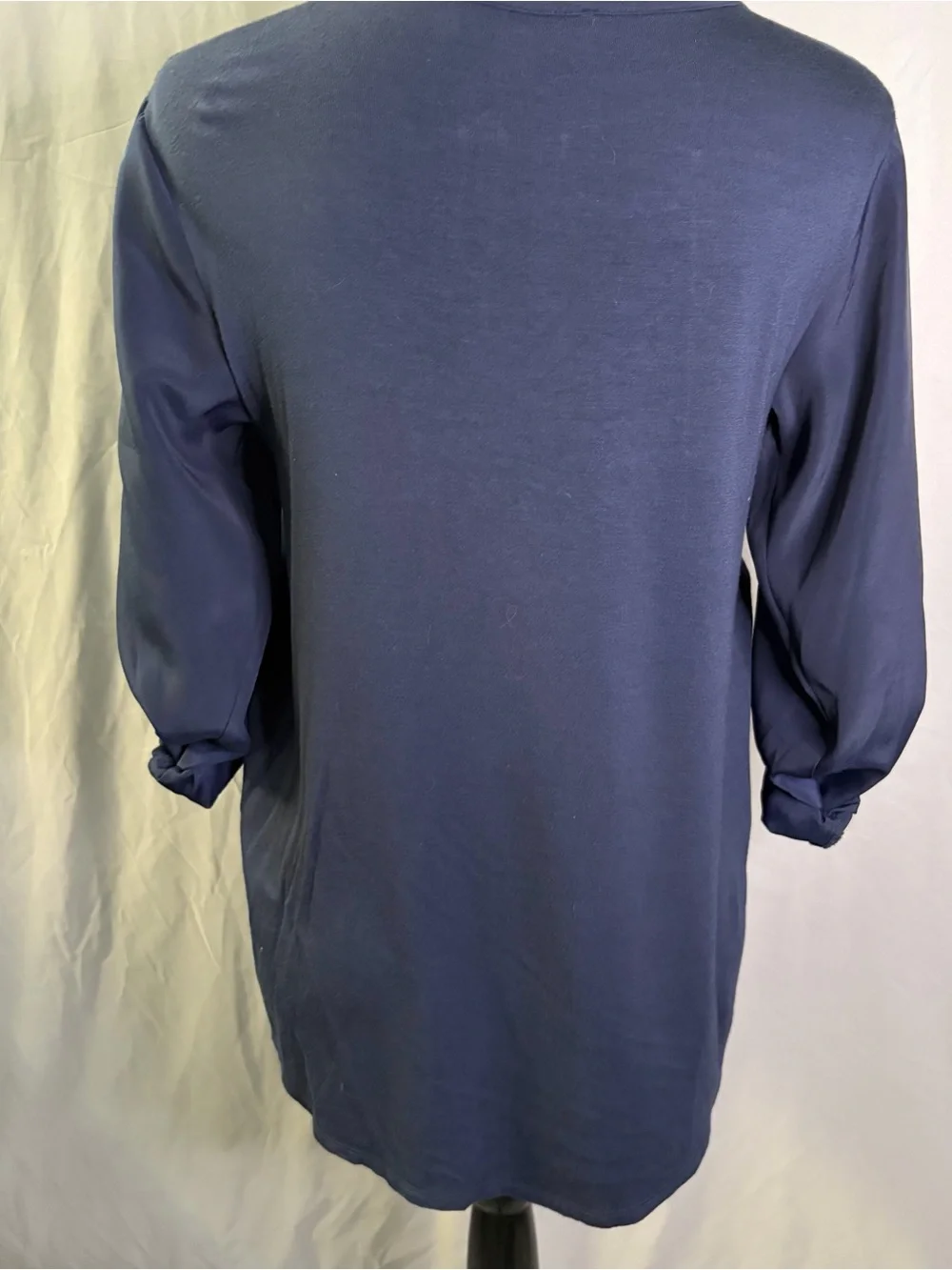 Michael Kors Navy Long-Sleeve Zip-Detail Top